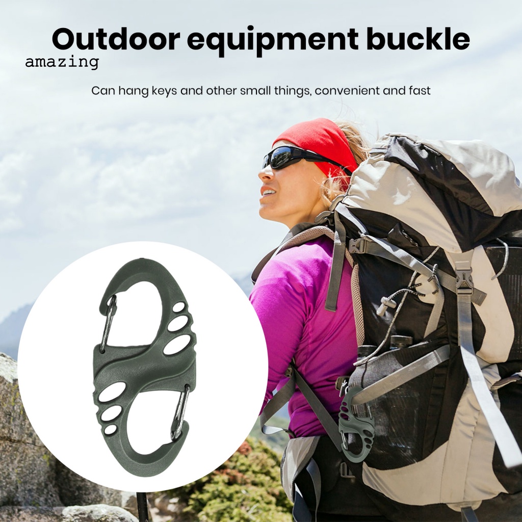 Set 5 Móc Khóa Chữ S Mini Bằng Nhựa Và Thép Gọn Nhẹ Tiện Dụng Cho Hoạt Động Leo Núi Ngoài Trời