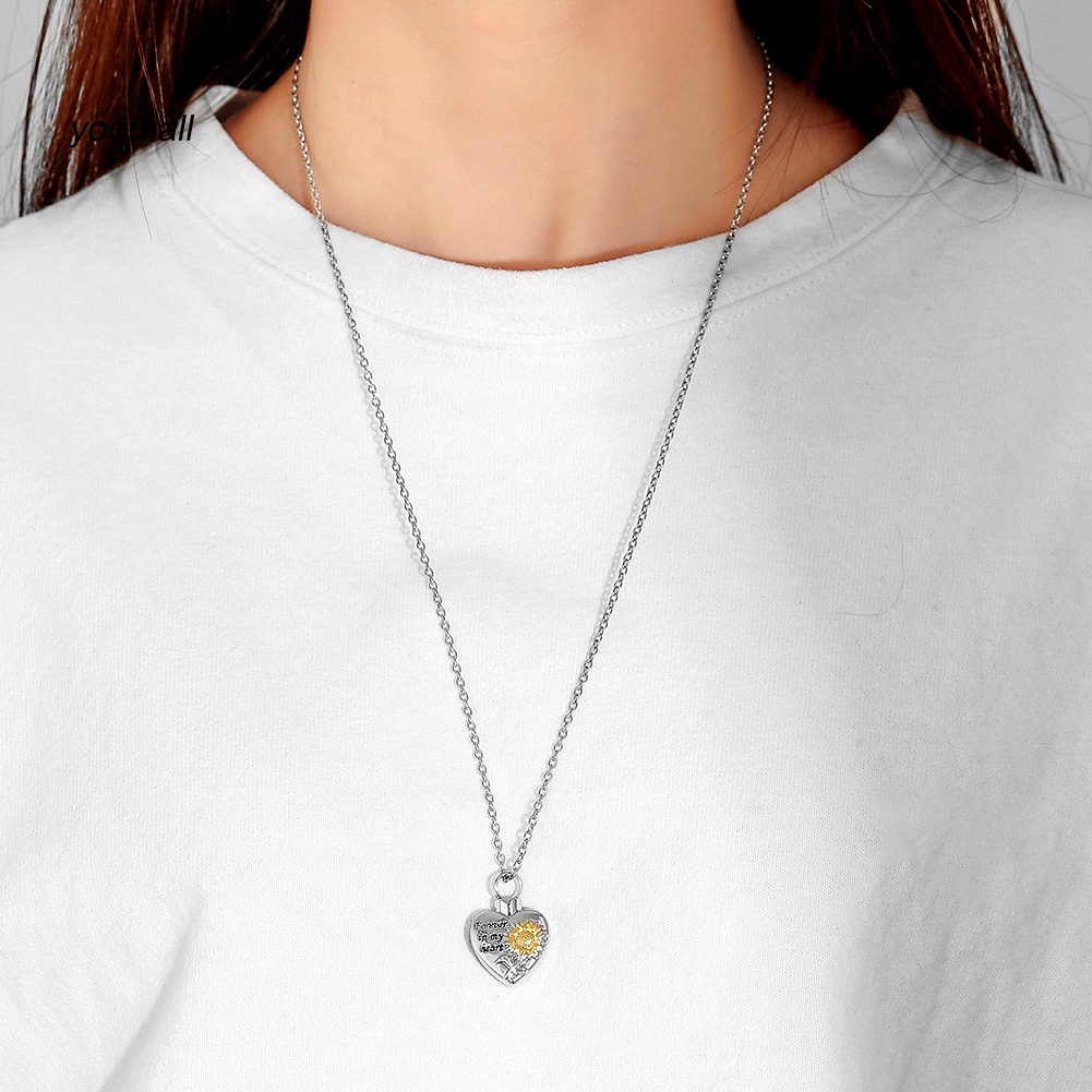 Vòng cổ Mặt Trái Tim Khắc Chữ Forever in My Heart Thời Trang Cho Nam Và Nữ
