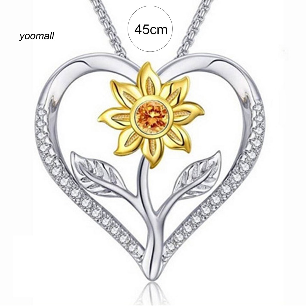 Vòng cổ Mặt Hình Trái Tim Đính Đá Lấp Lánh