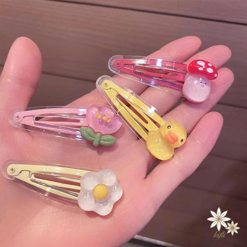 Kẹp Tóc BB Trong Suốt Họa Tiết Hoa Dễ Thương