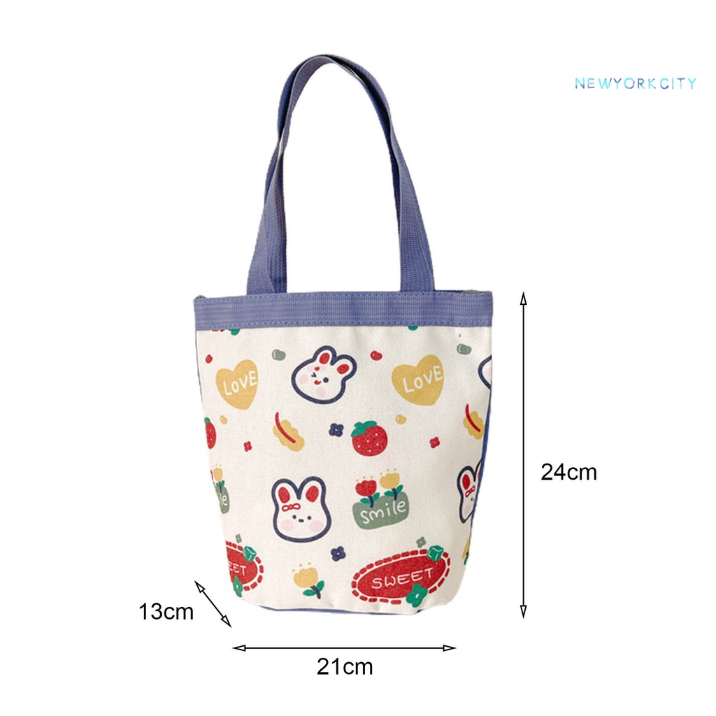 Túi Tote Bằng Vải Canvas Chống Nước Chống Mòn In Họa Tiết Hoạt Hình Sức Chứa Lớn