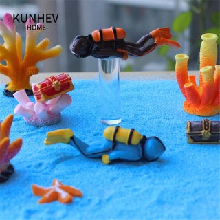 KUNHEV Đồ trang trí hình thợ lặn mini nhiều màu độc đáo trang trí bể cá