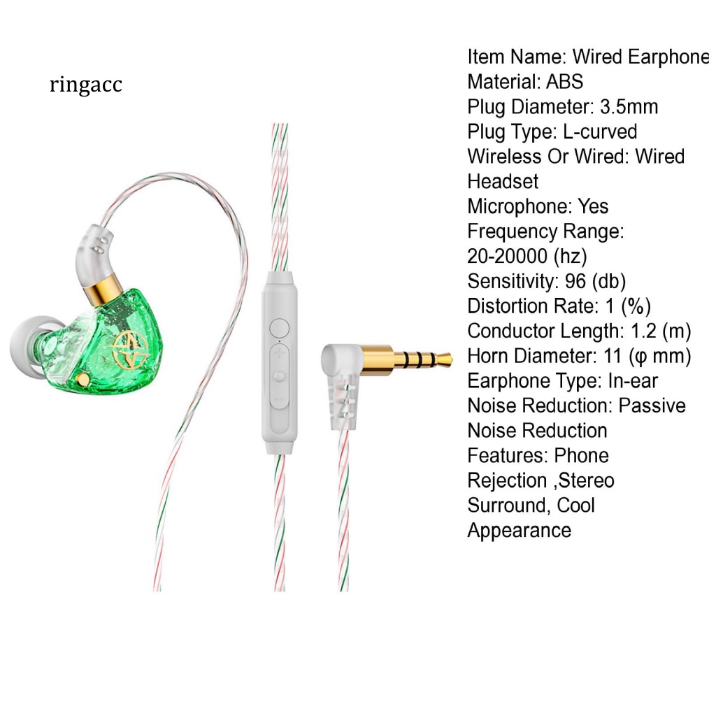 Tai Nghe Có Dây RGA Âm Thanh Nổi Với Đường Viền Dài Ổn Định Giảm Tiếng Ồn 3