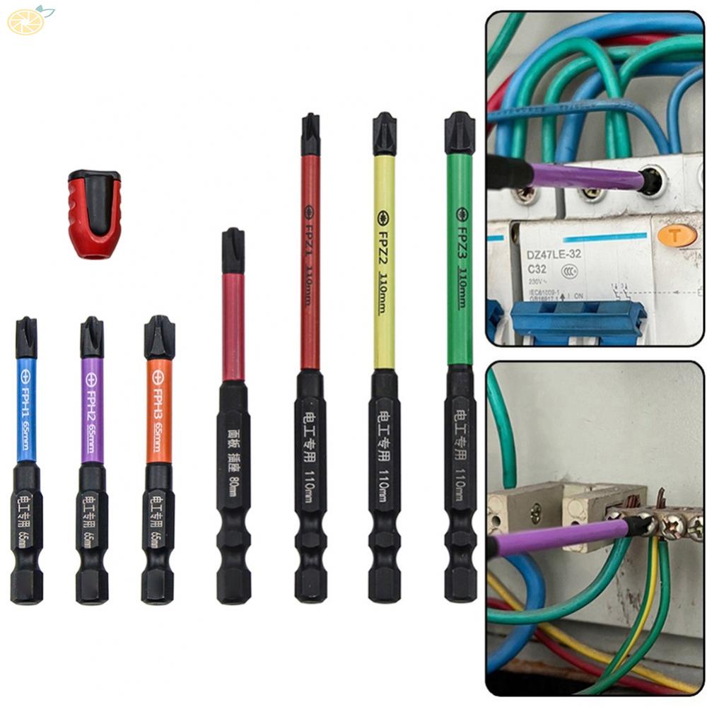 【VARSTR】Efficient Rust Proof Magnetic Slotted Cross Screwdriver Bit Set for Electricians