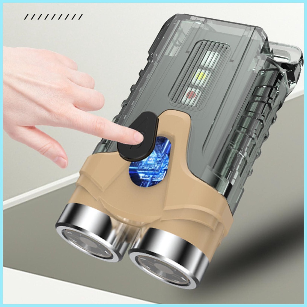 Móc Khóa Đèn Pin LED Mini Edcs Cầm Tay Có Thể Sạc Lại