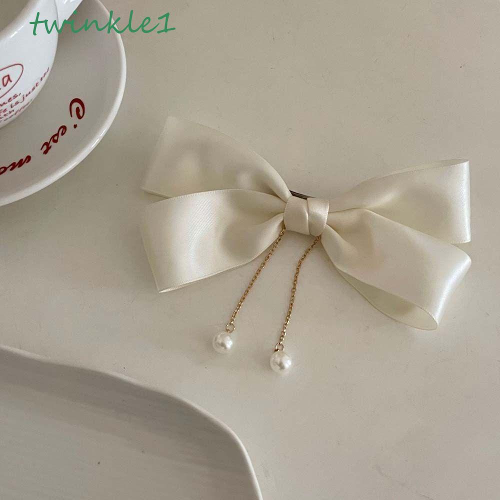 Dây Buộc Tóc Vải Satin Thắt Nơ Tua Rua Phong Cách Hàn Quốc Ngọt Ngào