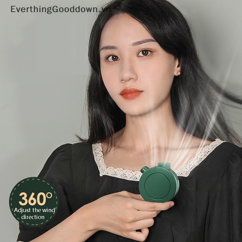Everthinggood Quạt Làm Mát Mini Dạng Kẹp Sạc USB Có Thể Sạc Lại Dùng Trong Nhà / Văn Phòng / Đi Du Lịch