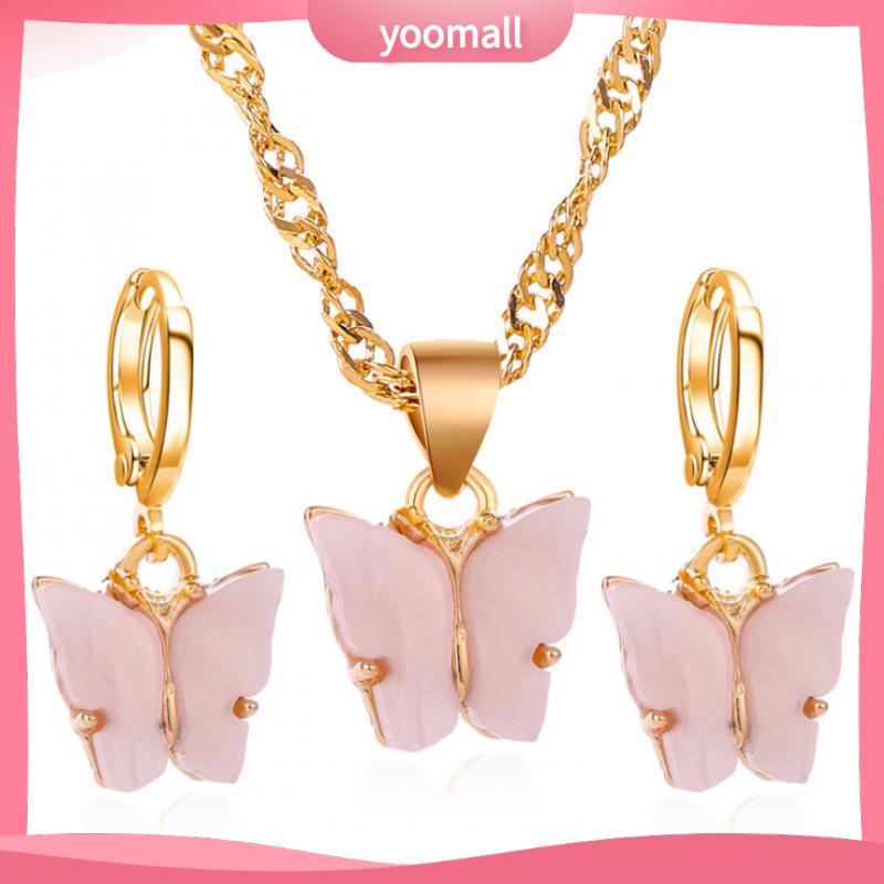 Bộ Vòng cổ + Bông Tai Hình Bướm Nhỏ Xinh Ngọt Ngào