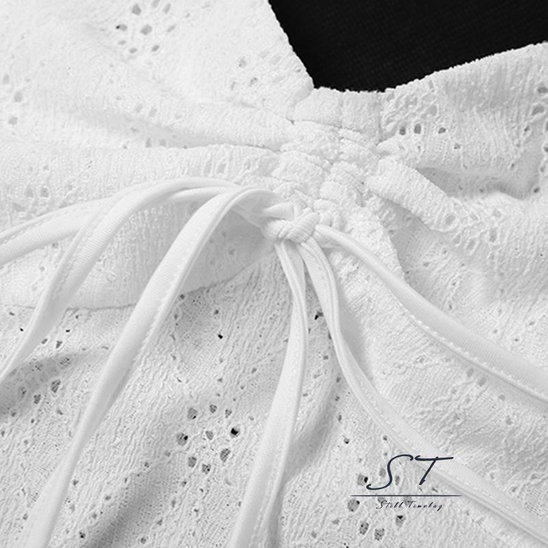 Áo Crop Top Hai Dây CY03 Ôm Dáng Phối Dây Rút Phía Trước Gợi Cảm Cho Nữ