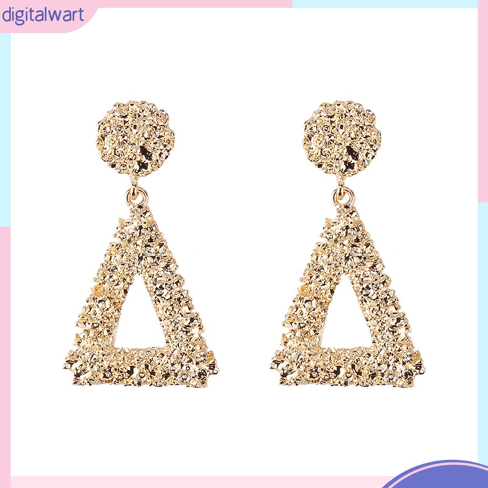 [DG] Bông Tai Kim Loại Hình Tam Giác Rỗng Phong Cách Âu Mỹ Cá Tính Thời Thượng