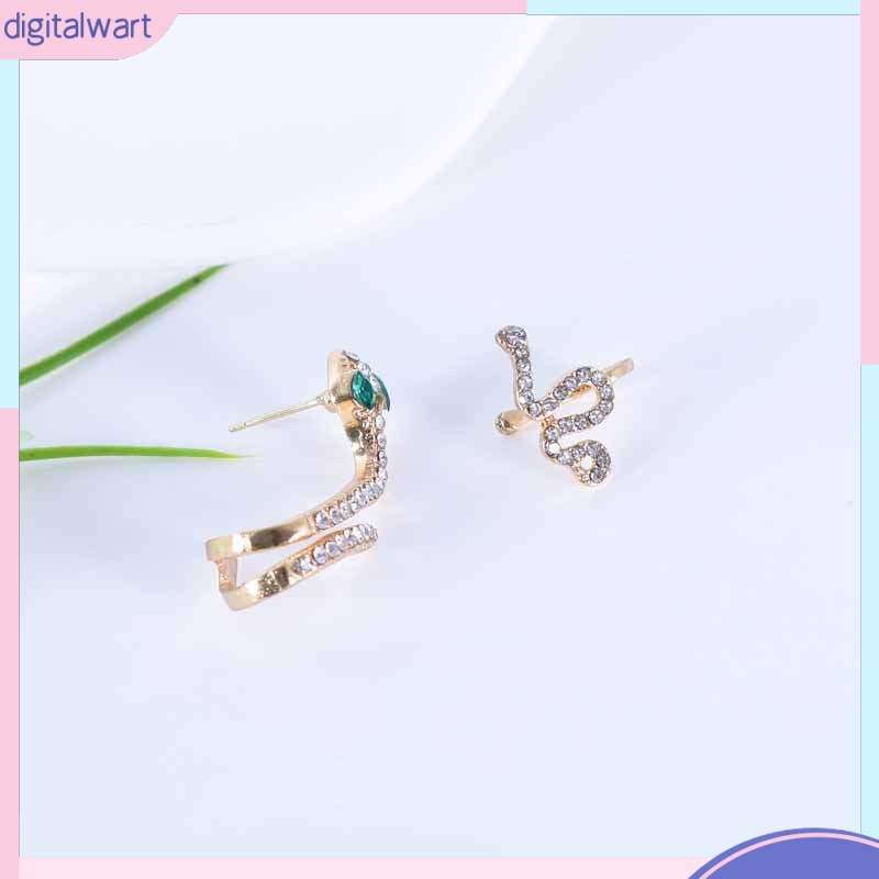 [DG] Bông Tai Hình Rắn Đính Đá Zircon Vàng Phong Cách Lạnh Retro Hợp Thời Trang