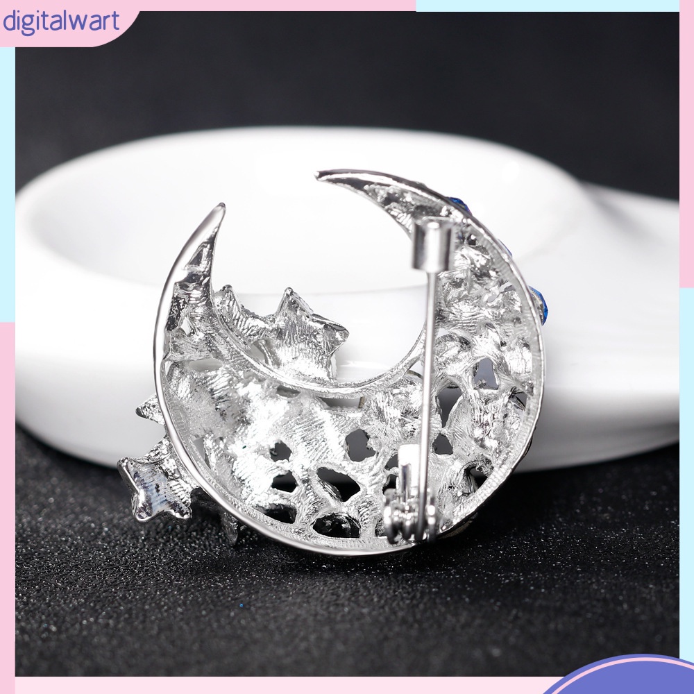 Ghim Cài Áo Hình Ngôi Sao / Mặt Trăng Đính Đá Thời Trang Cho Nữ