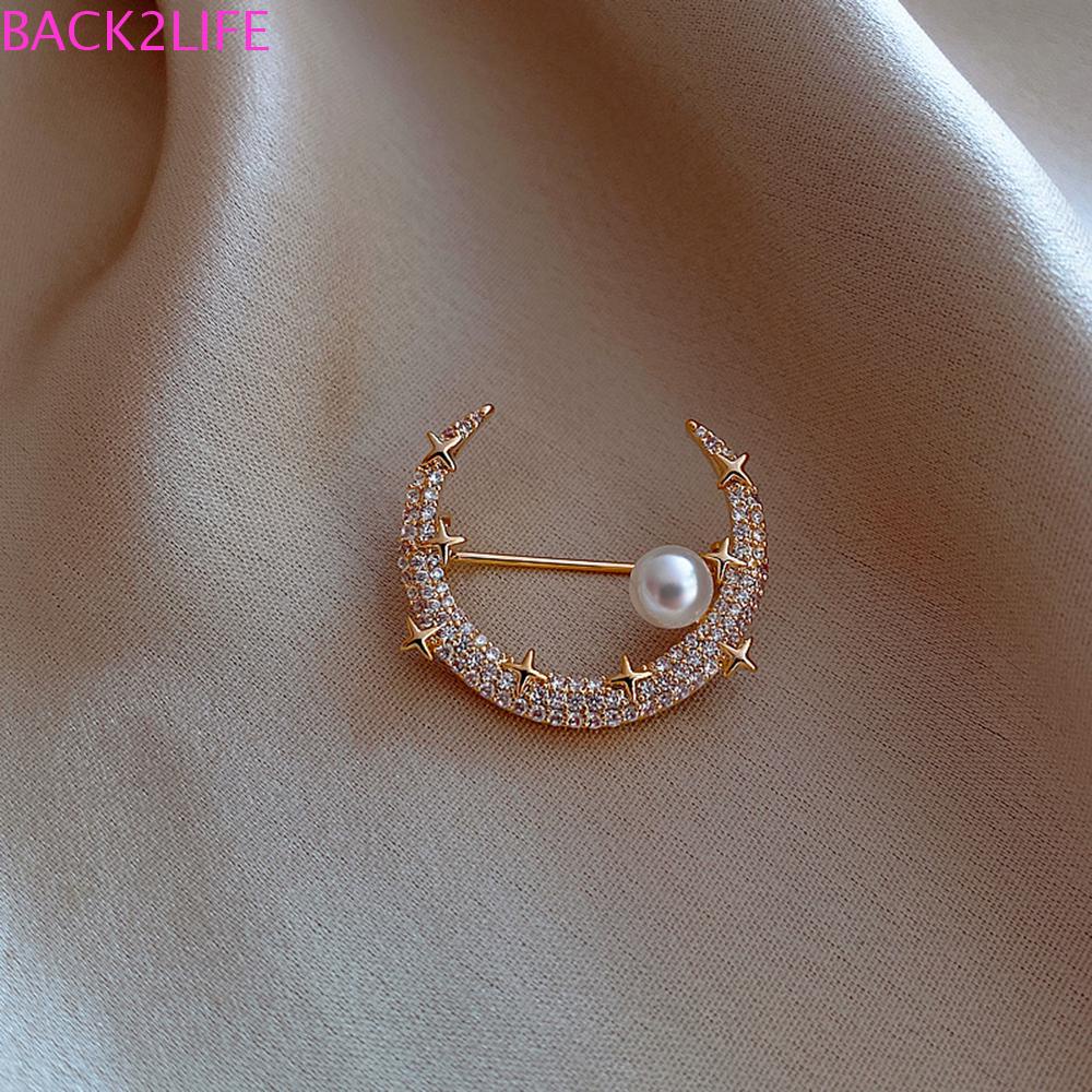 Trâm Cài Áo Hình Mặt Trăng BACK2LIFE Thời Trang Phong Cách Hàn Quốc