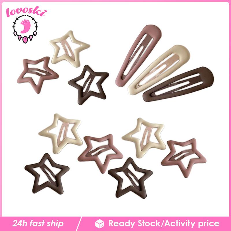 Set 10 Kẹp Tóc Màu Đỏ Phong Cách Anime