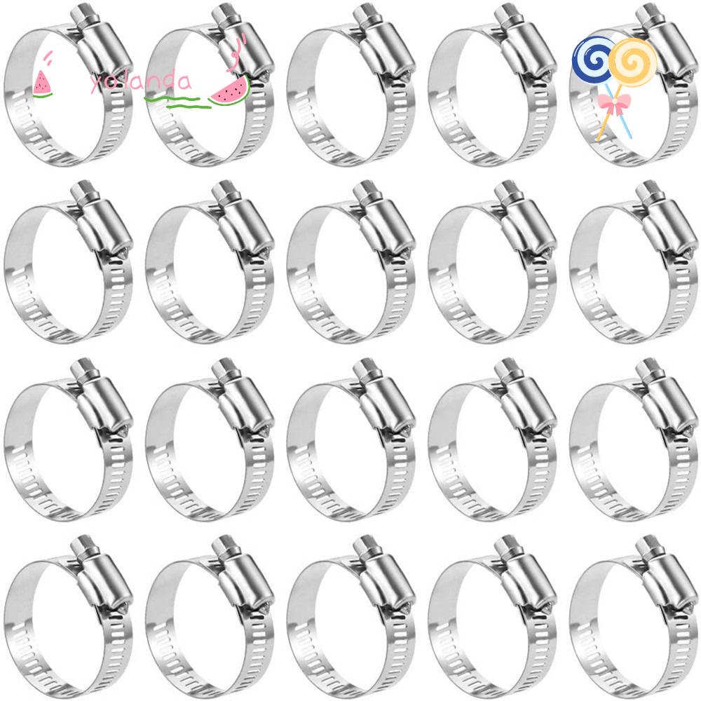 YOLA Bộ 20 Kẹp Ống Dẫn Khí Thải Bằng Inox 6-12mm Tùy Chỉnh Tiện Dụng Cho Cơ Khí