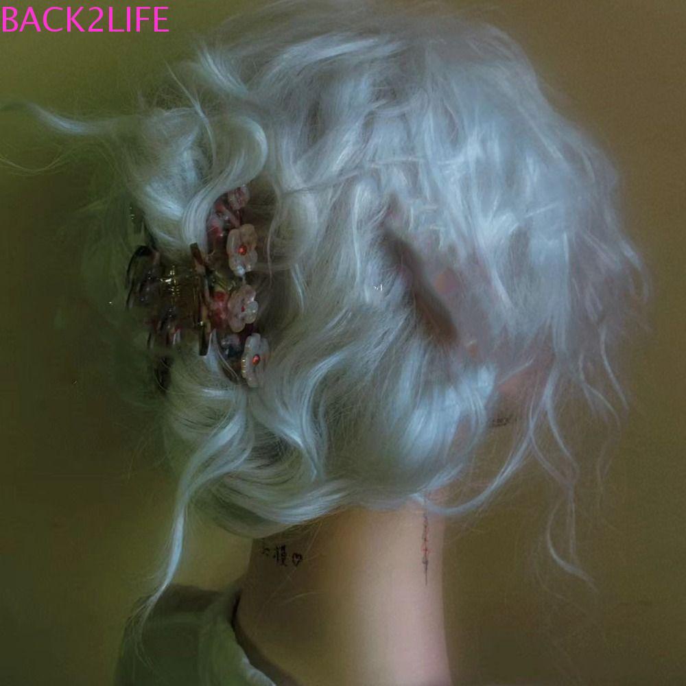 BACK2LIFE Kẹp Tóc Càng Cua Lớn Hình Hoa Vintage Thanh Lịch Cho Nữ 2life