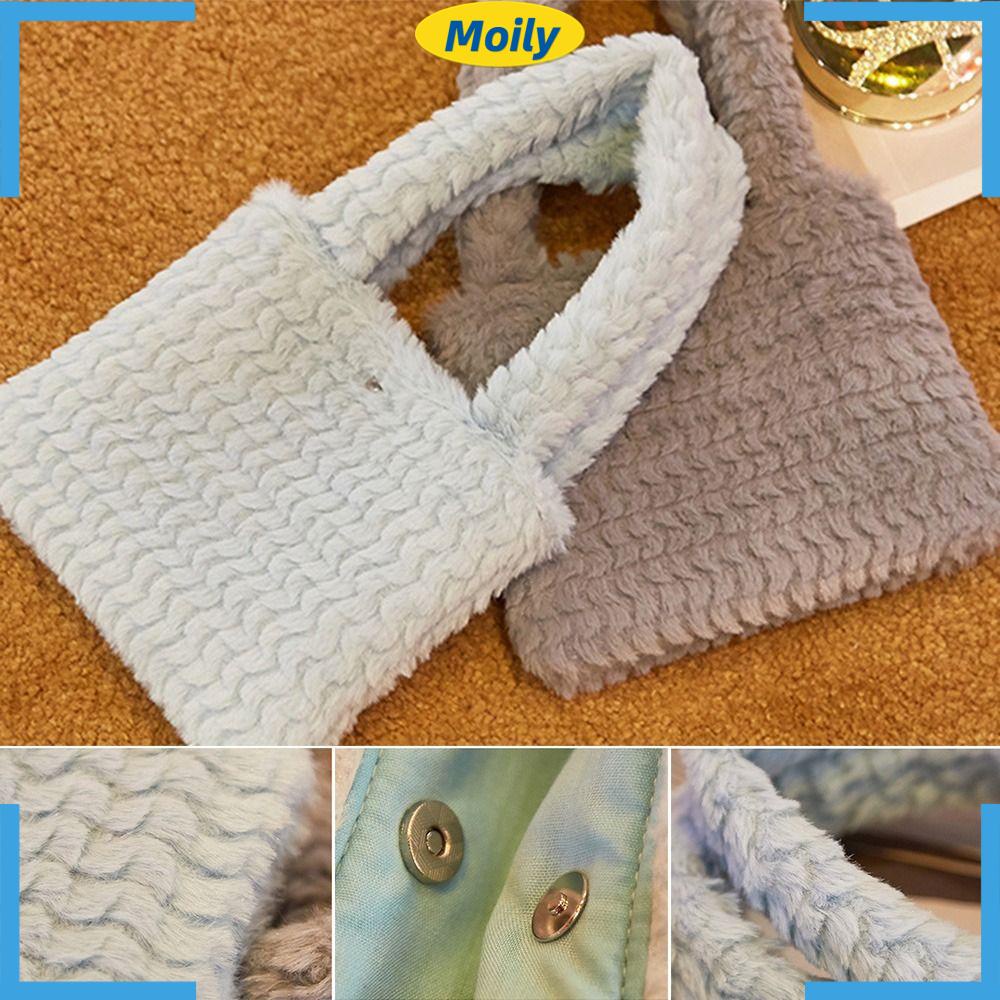 MOILYVN Túi Đựng Mỹ Phẩm Sức Chứa Lớn Thiết Kế Lông Nhung Mới Tiện Lợi Dễ Sử Dụng