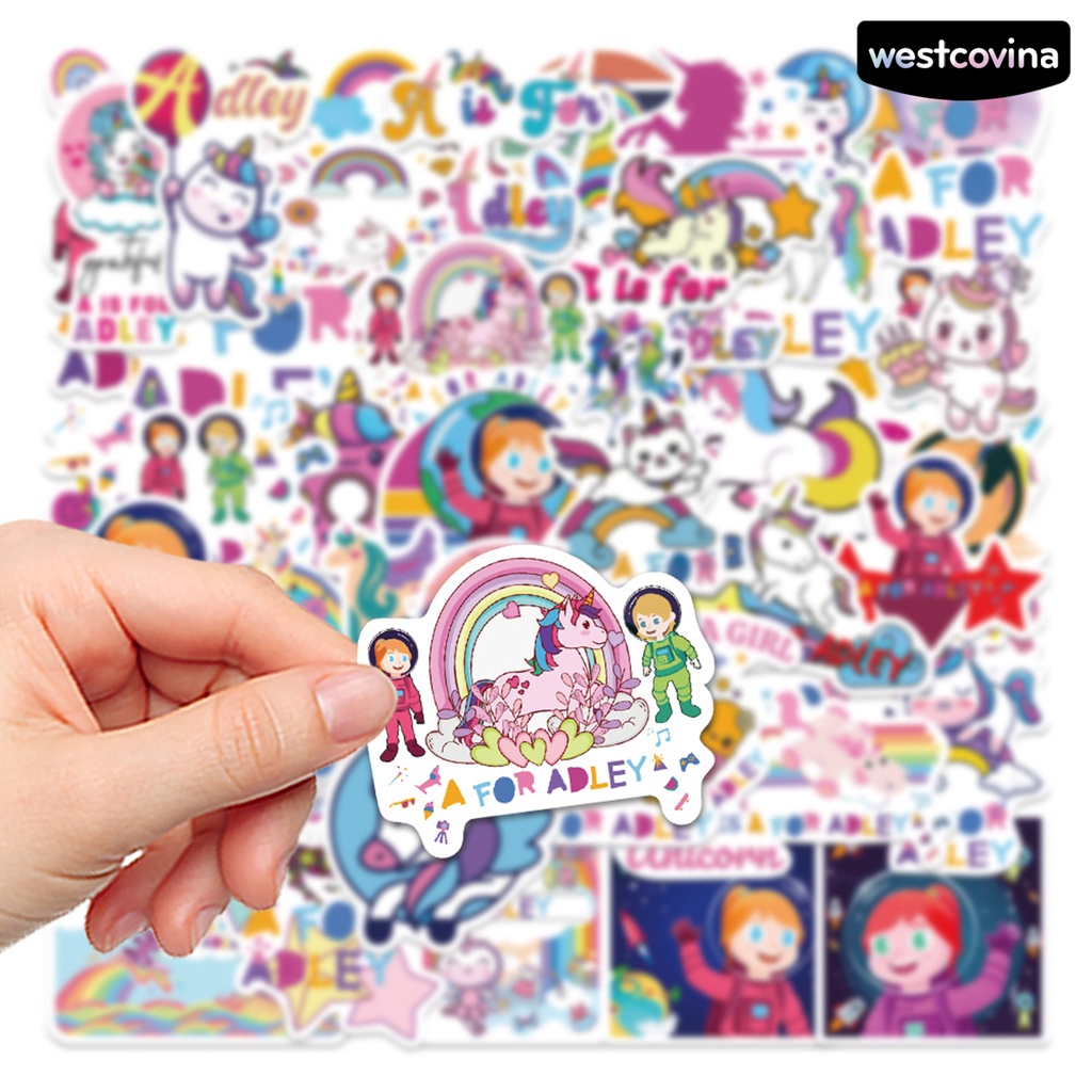 [WSTN]✎Bộ 50 Miếng Dán Hoạt Hình Tự Dính Chống Thấm Nước Không Để Lại Dấu Vết
