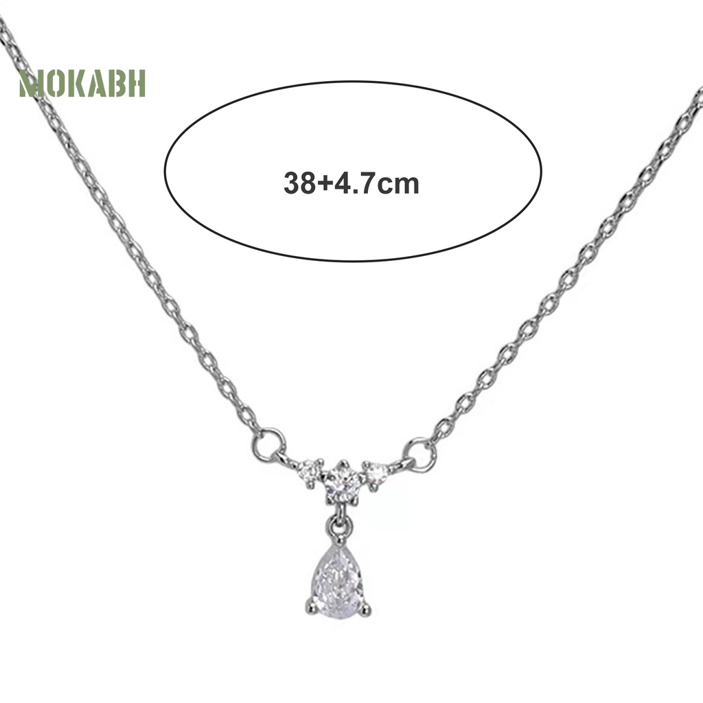 [Mok Abh] Vòng Cổ Choker Chất Liệu Thép Titan Mặt Hình Bươm Bướm Đính Kim Cương Giả Màu Sắc Bạc Thanh Lịch Dành Cho Nữ
