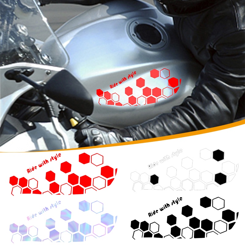 1 Đề Can Dán Trang Trí Thân Xe Hơi / Xe Máy Hình Lục Giác / Tổ Ong Chống Thấm Nước Thông Dụng Sáng Tạo 4 Màu