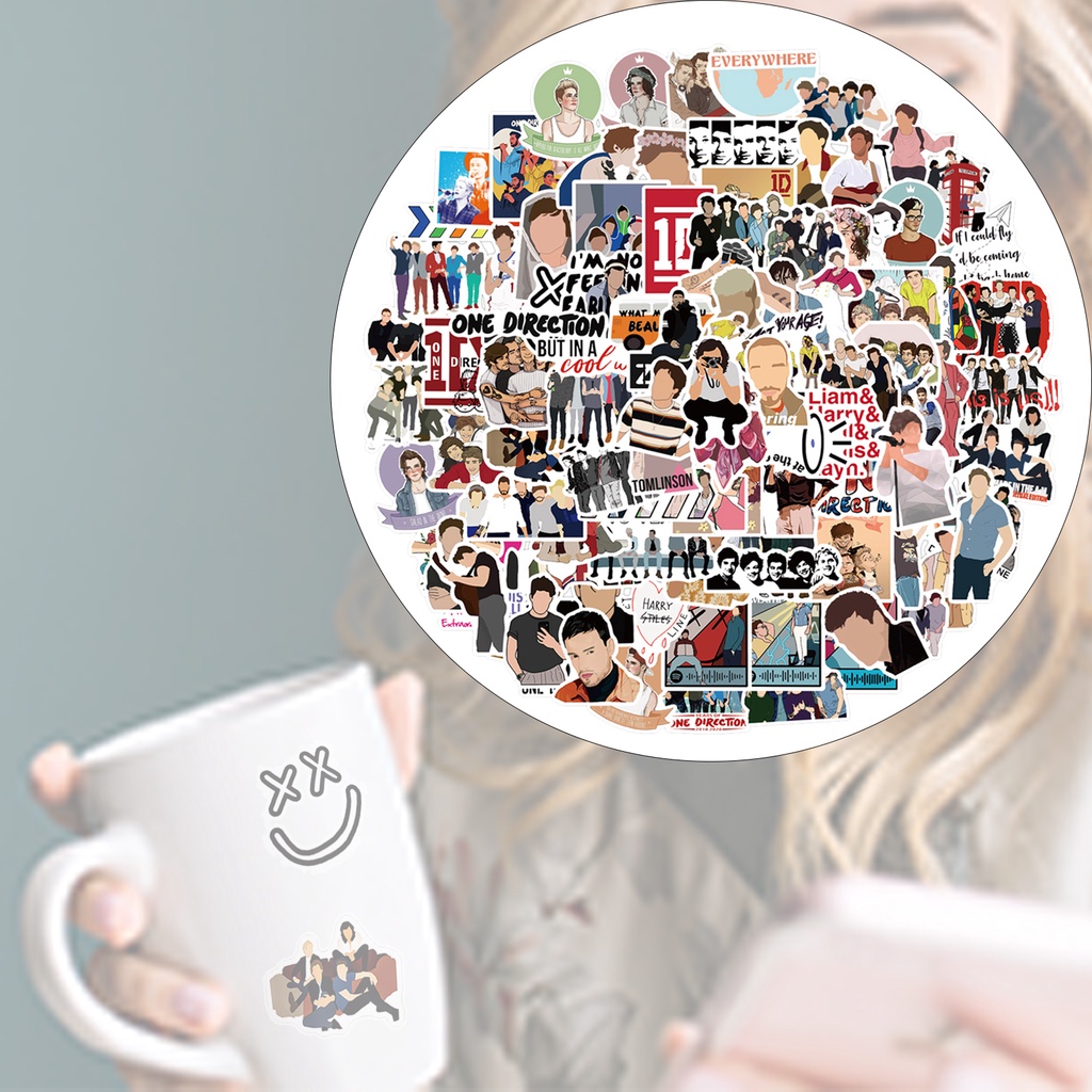 Set 100 Miếng Dán PVC Họa Tiết Hoạt Hình Dễ Thương Trang Trí Ván Trượt