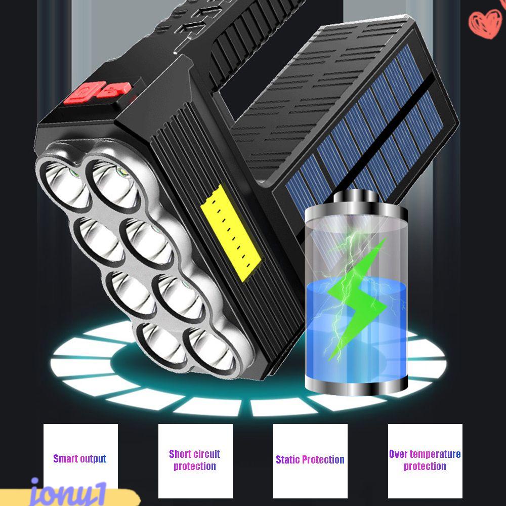 JONYE Đèn Pin Cầm Tay 8 Bóng LED Siêu Sáng Chống Thấm Nước Có Thể Sạc Lại Bằng Cổng