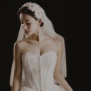 Mạng che mặt phối ren hai lớp cho cô dâu