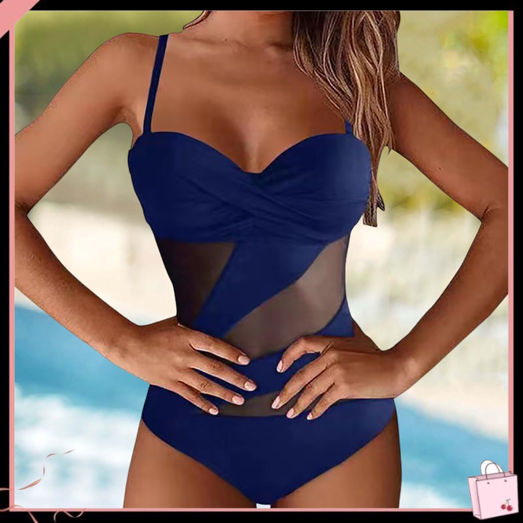 {Soltweter} Bộ Đồ Bơi Thể Thao Một Mảnh Hở Lưng Phối Lưới Xuyên Thấu Co Giãn Quyến Rũ Dành Cho Nữ