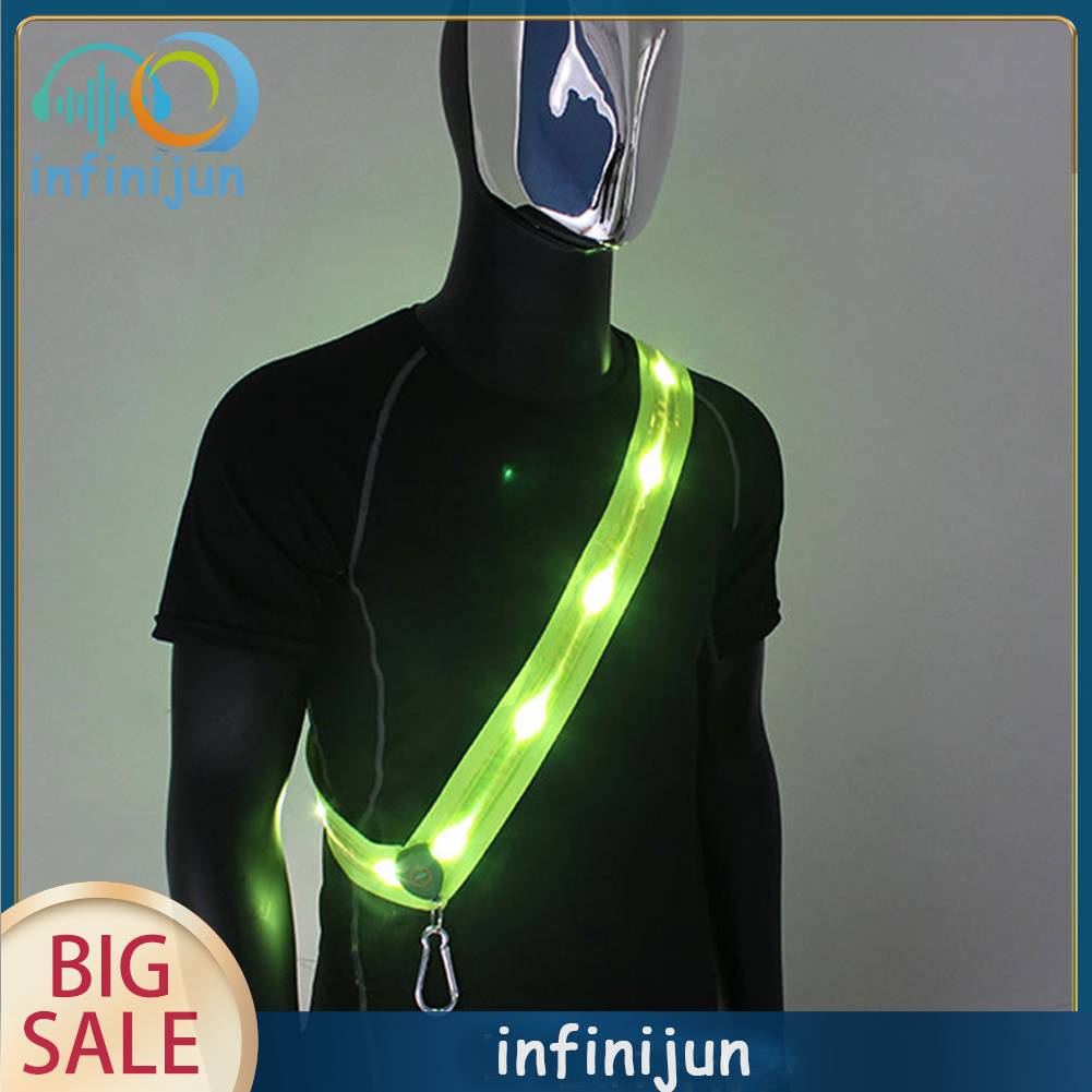 Dây Đai Đeo Vai Có Đèn LED Phản Quang Chạy Bộ Cho Nam Và Nữ