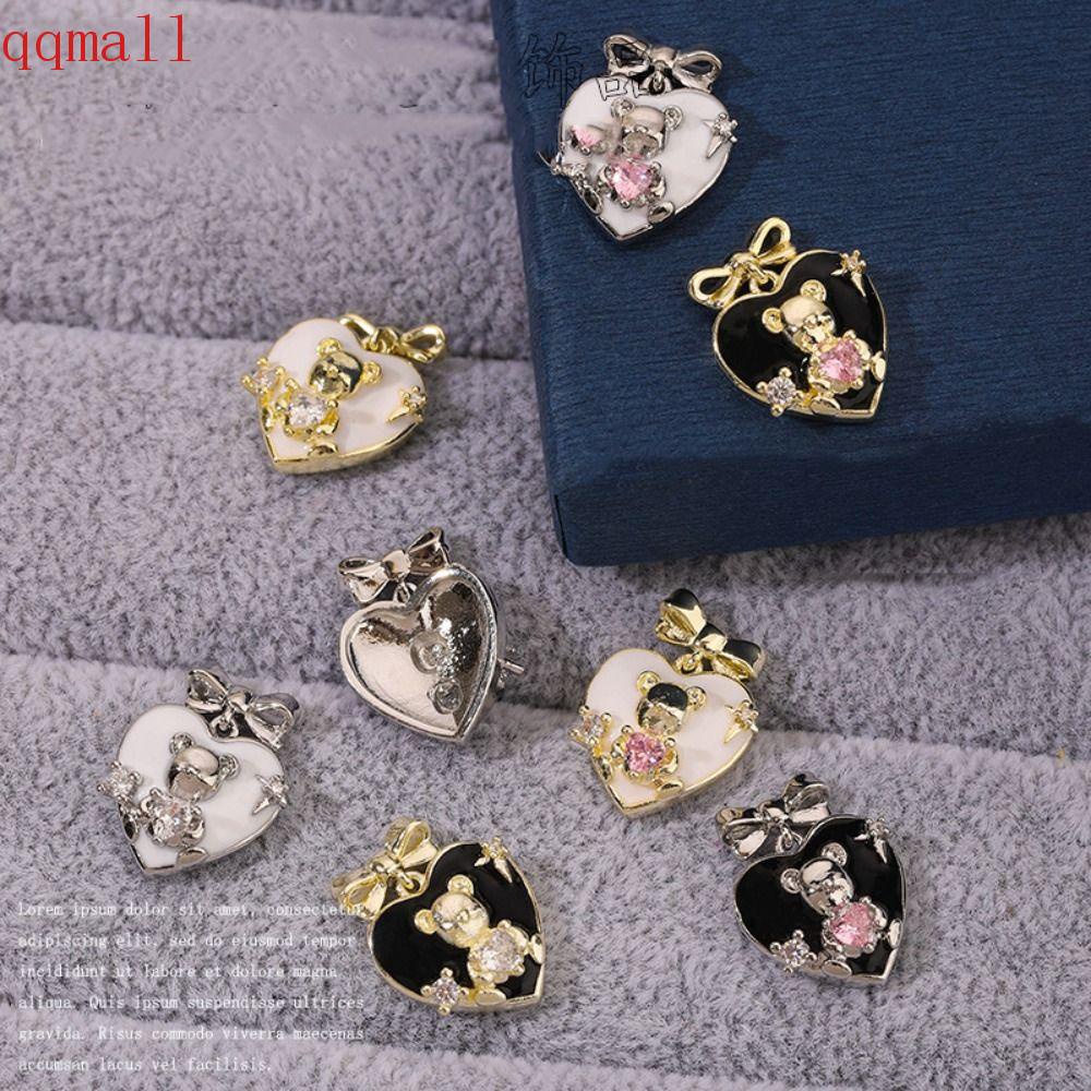 QQMALL Phụ Kiện Trang Trí Móng Nghệ Thuật Hình Nơ Gấu Đáng Yêu