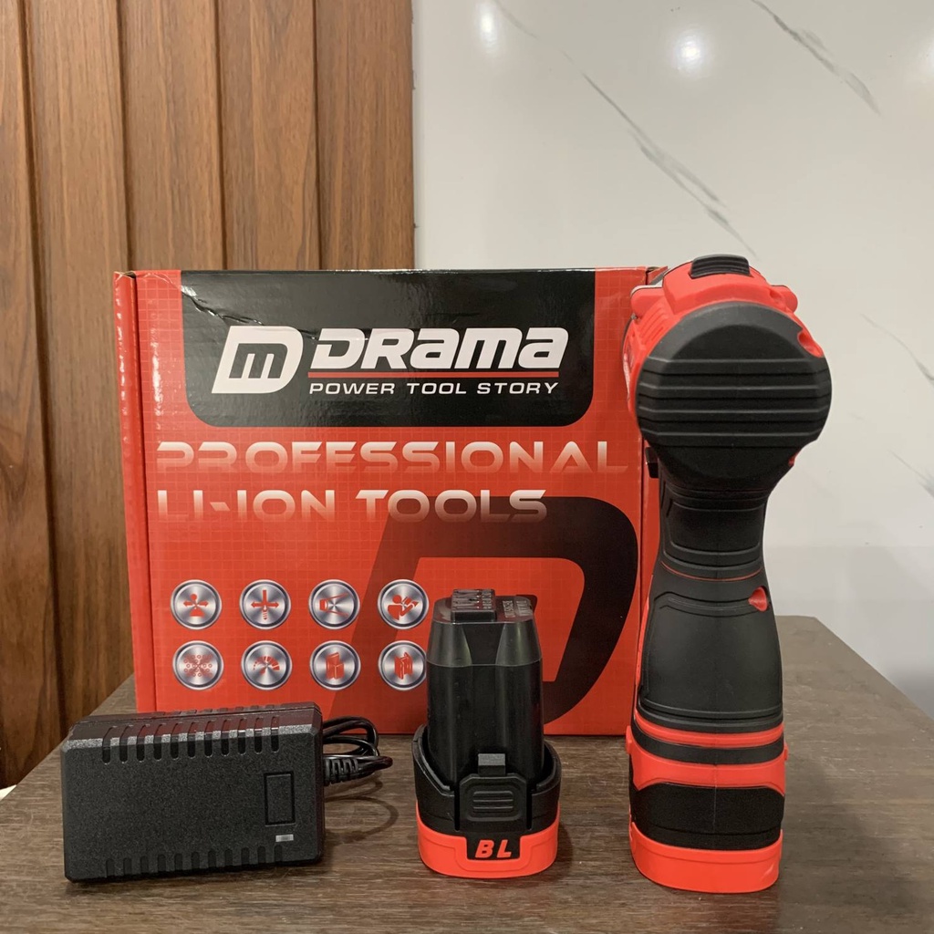 Máy khoan pin 4cell Drama D-5218 Động Cơ Từ Không Chổi Than Đầu Kẹp 10mm kim loại