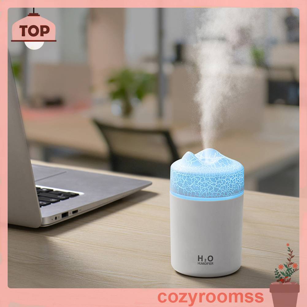 Máy Phun Sương Tạo Độ Ẩm Không Khí 300ml Có Đèn Nhiều Màu