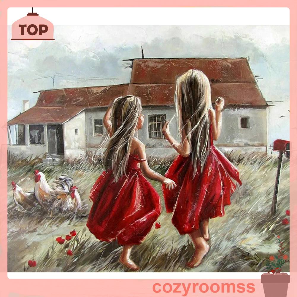 Tranh Đính Đá Kim Cương Toàn Bộ 5D DIY Hình Vẽ Cô Gái Trang Trí Nhà Cửa