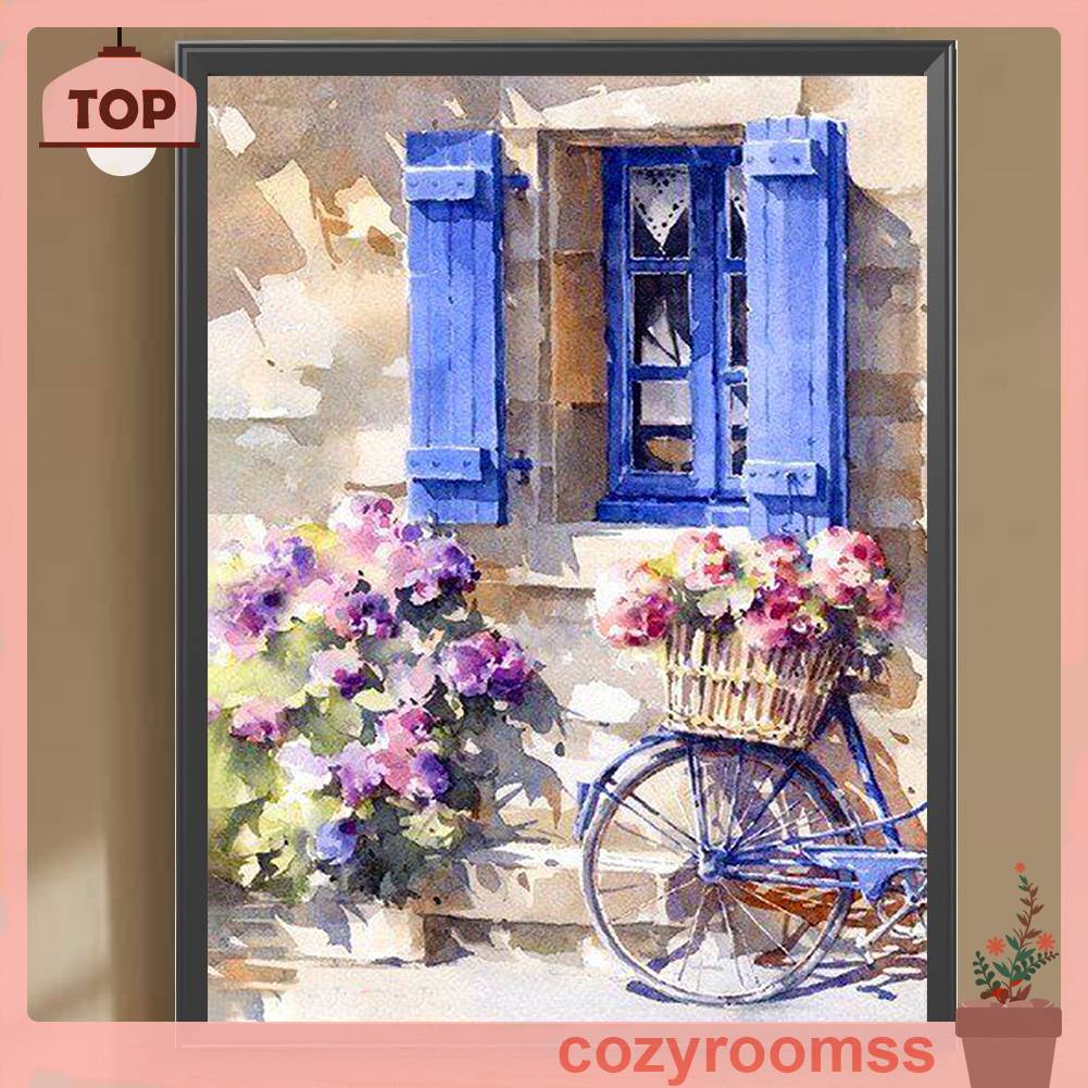 Tranh Đính Đá Kim Cương Toàn Bộ 5D DIY Hình Vẽ Cửa Sổ Trang Trí Nhà Cửa