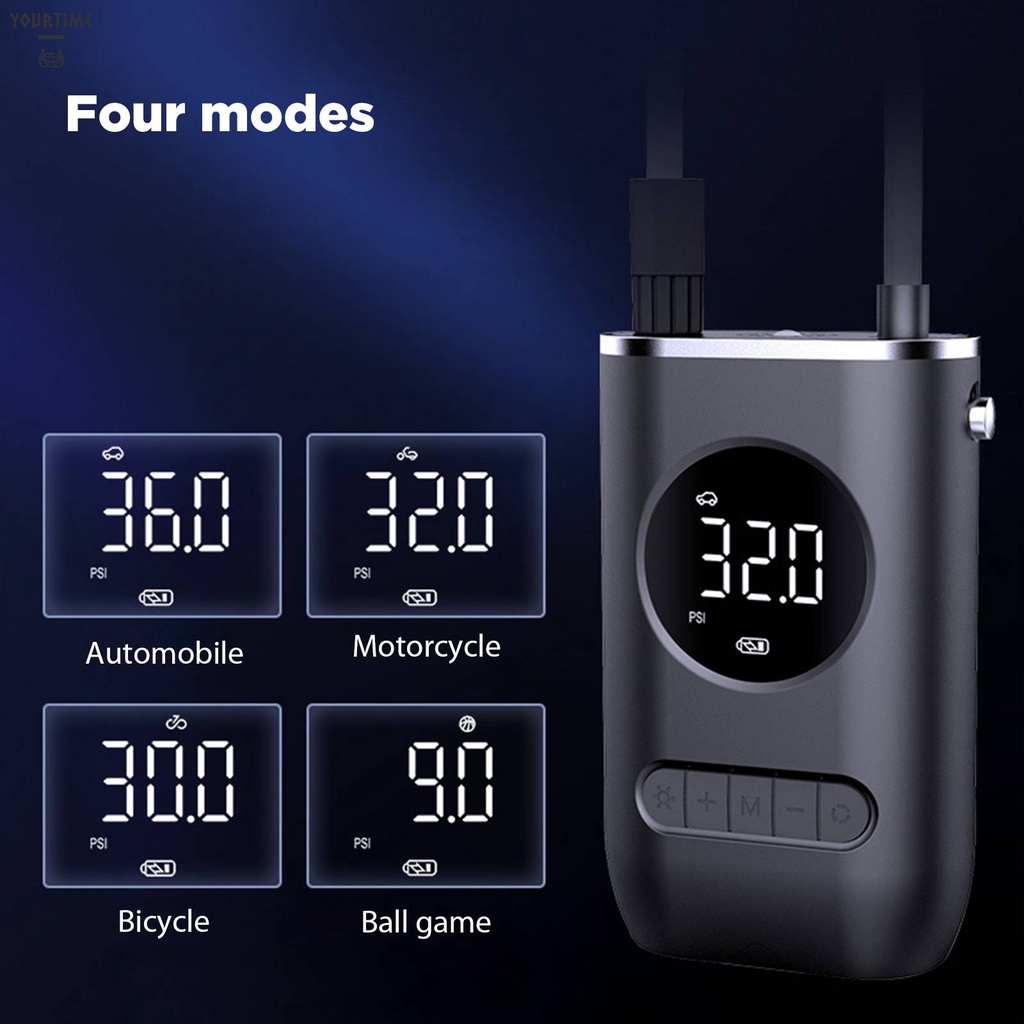 Máy Bơm Lốp Xe Đạp Kỹ Thuật Số Không Dây 150PSI 4000mAh Có Đèn LED