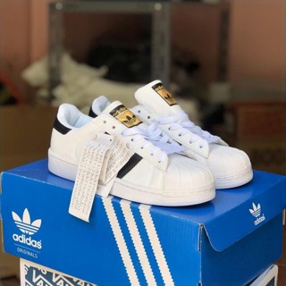 Giày thể thao superstar mũi sò màu trắng sọc đen, giày thể thao adidas nam nữ cao cấp size 36_43 full box