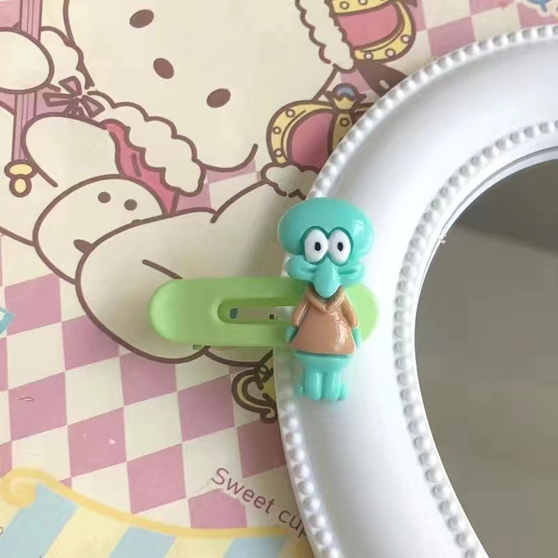 Kẹp Tóc Hình SpongeBob / Ngôi Sao / Trái Tim Nhỏ Dễ Thương Thời Trang Mùa Hè Cho Nữ Thẻ