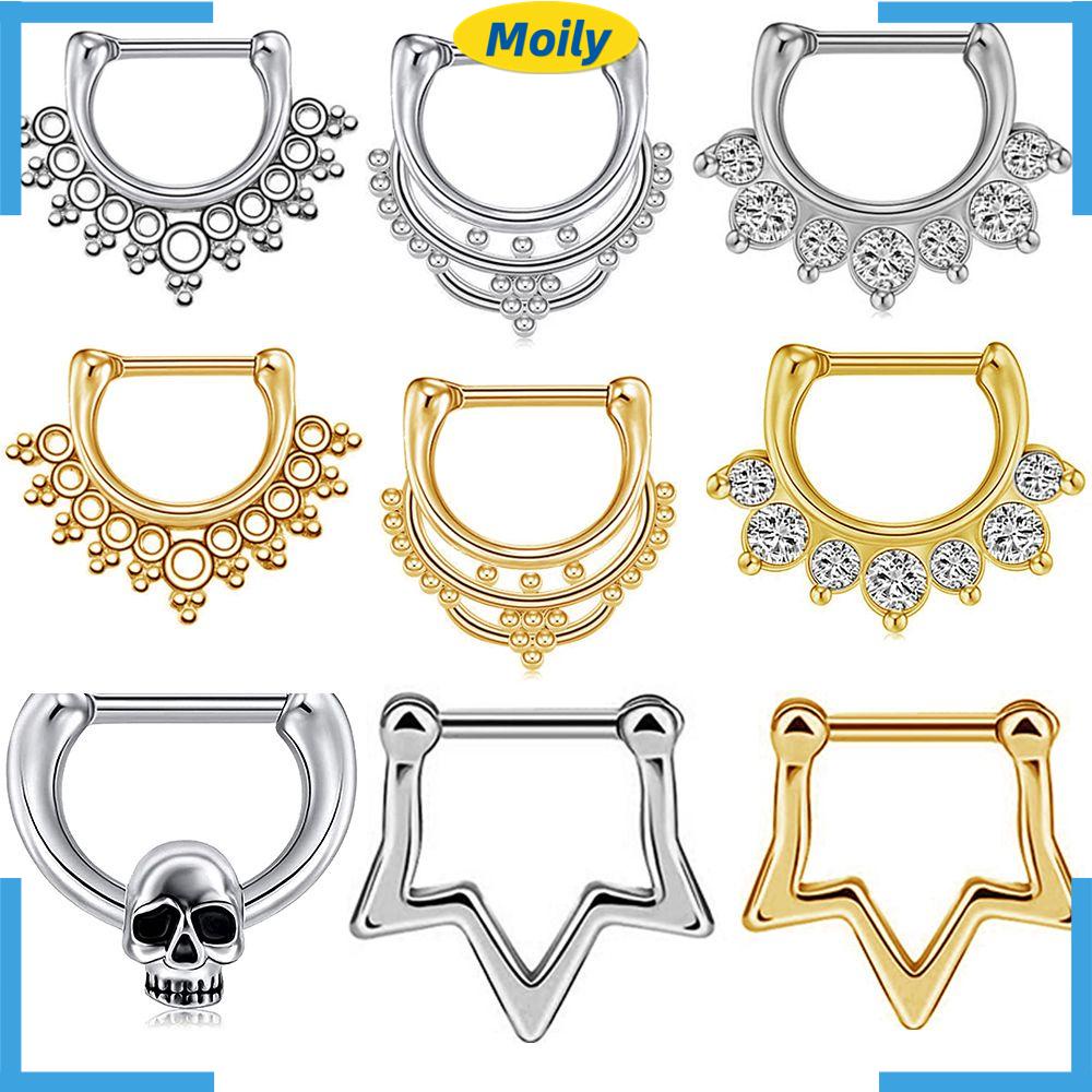 MOILYVN Khuyên Mũi Bằng Thép Không Gỉ Cá Tính Dành Cho Cả Nam Và Nữ