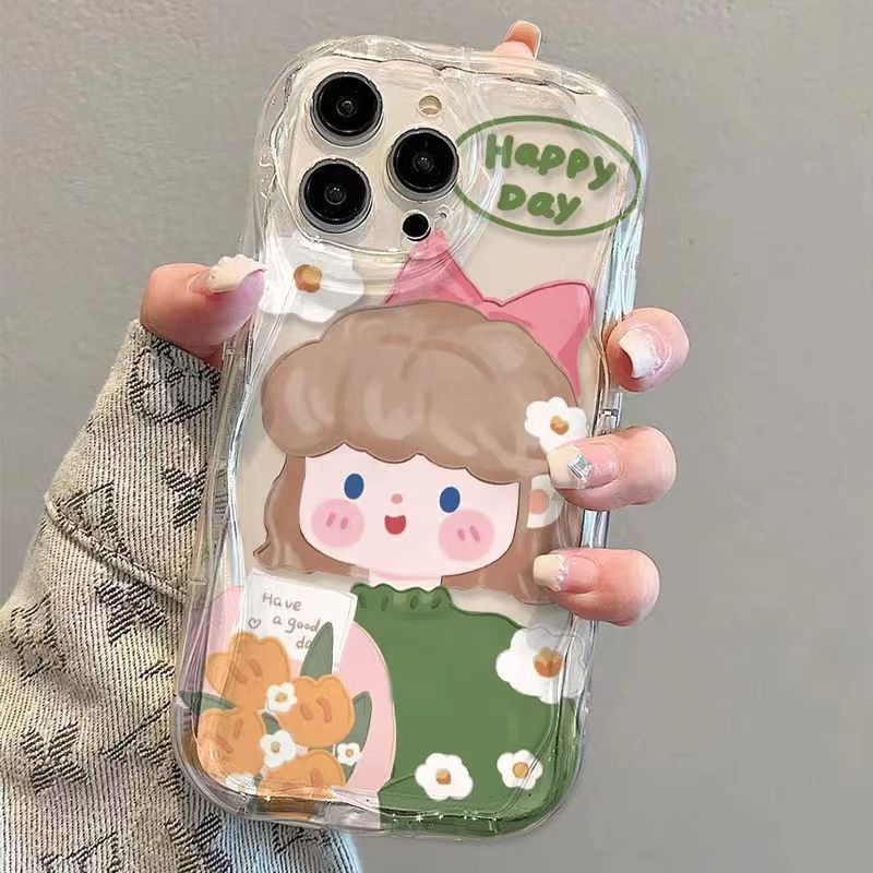 Ốp Điện Thoại Silicon Dẻo Họa Tiết Hoạt Hình Cô Gái Dễ Thương Cho Iphone13Promax X118P 14 12 6xriPhone13ProMax
