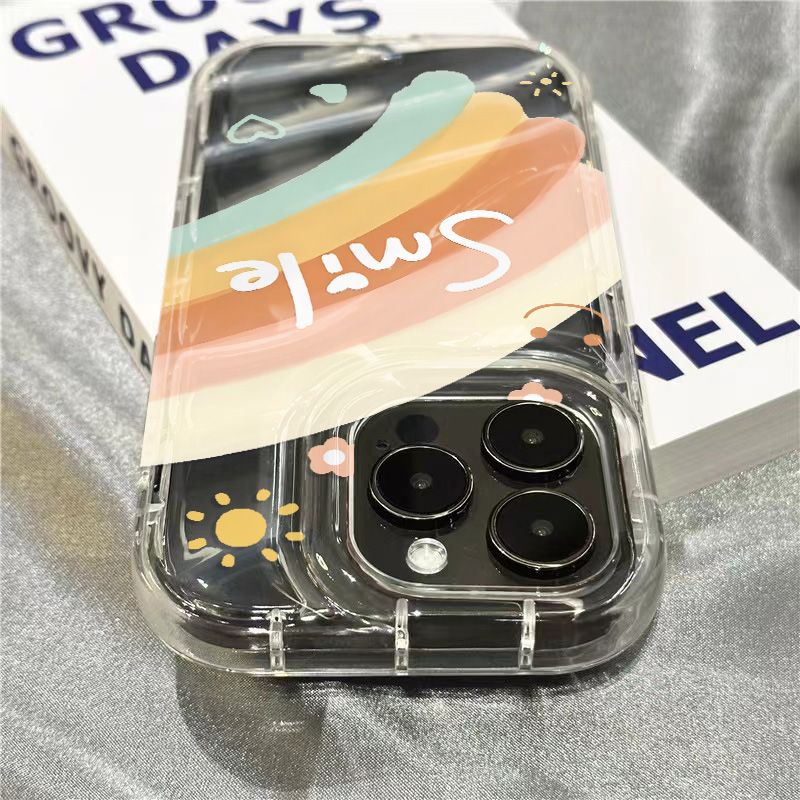 Ốp Điện Thoại Mềm Trong Suốt Họa Tiết Cầu Vồng / Chữ Tiếng Anh GQMS 1312 Cho iPhone14promaxxr 7118