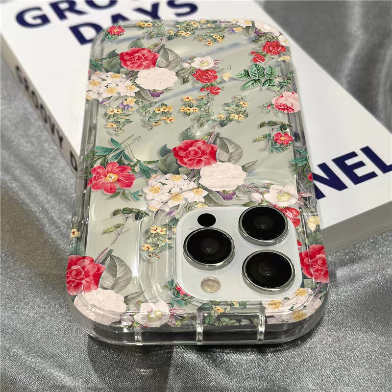 Ốp Điện Thoại Mềm Trong Suốt Họa Tiết Hoa Retro Cho Iphone 7 Xr Plussins 8I 14 Pro Max 1312 / 11 / 8GT5