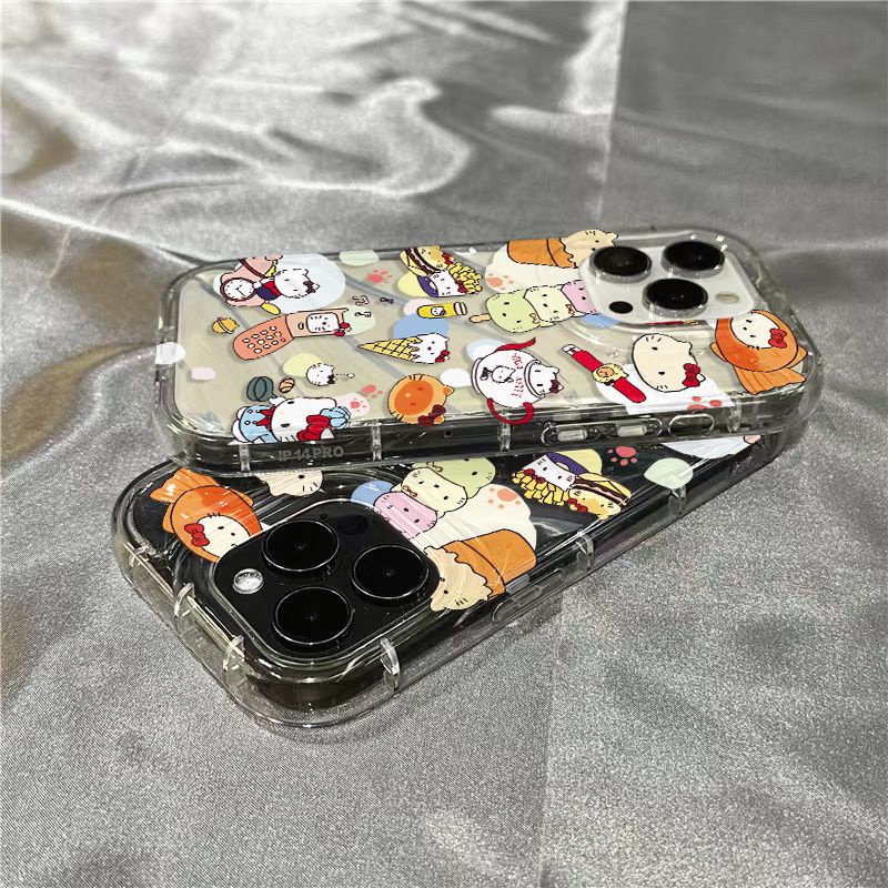 Ốp Điện Thoại Mềm Trong Suốt In Hình Que Kem Đầu Mèo Cho iPhone14promax 1312 / 11 7 / 8plus xr / sins 2CY3