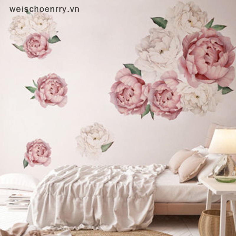 Giấy Dán Tường Họa Tiết Hoa Mẫu Đơn Màu Nước Trang Trí Nội Thất