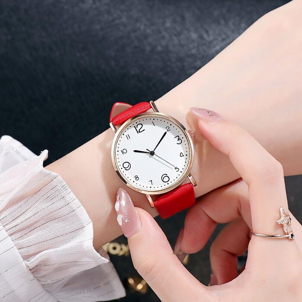 Đồng Hồ Analog Máy Quartz Dây Da PU Hiệu Ket1 7 Màu Thời Trang Cho Nữ