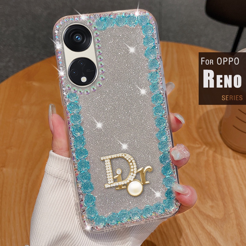 Ốp Điện Thoại Oppo Reno 10 8T 8 5G 4G 8 7 4G 5G 7 Z 8 5G 8 Pro 5G 6 Reno5 5G 4G Họa Tiết Hoa Hồng 3D Cho