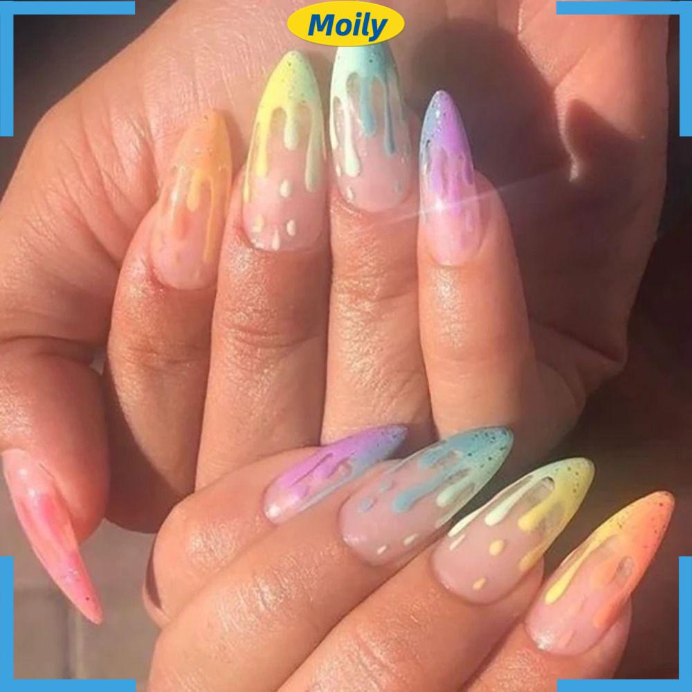 Móng Tay Giả Dạng Nhấn Dài Thời Trang Cho Nữ