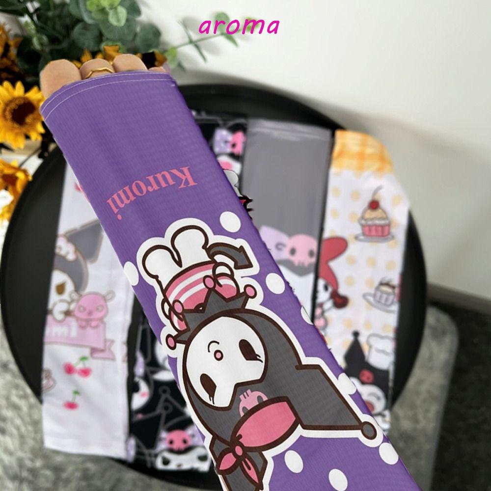 AROMA Găng Cánh Tay Chống Nắng Tia UV Bằng Lụa Lạnh Co Giãn Hình Thỏ Ngọt Ngào Cho Nữ