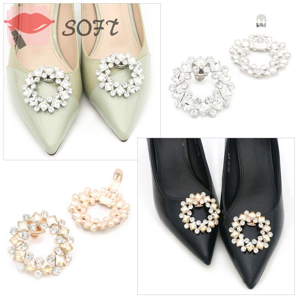 SOFTNESS 1 Kẹp Khóa Giày Cao Gót Cô Dâu Hình Vuông