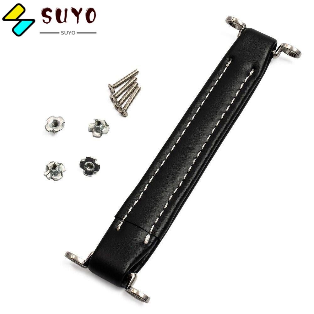 SUYO Bộ Tay Cầm Khuếch Đại Đàn Guitar Bằng Da Phong Cách Vintage Kèm Ốc Vít Thay Thế Tiện Dụng