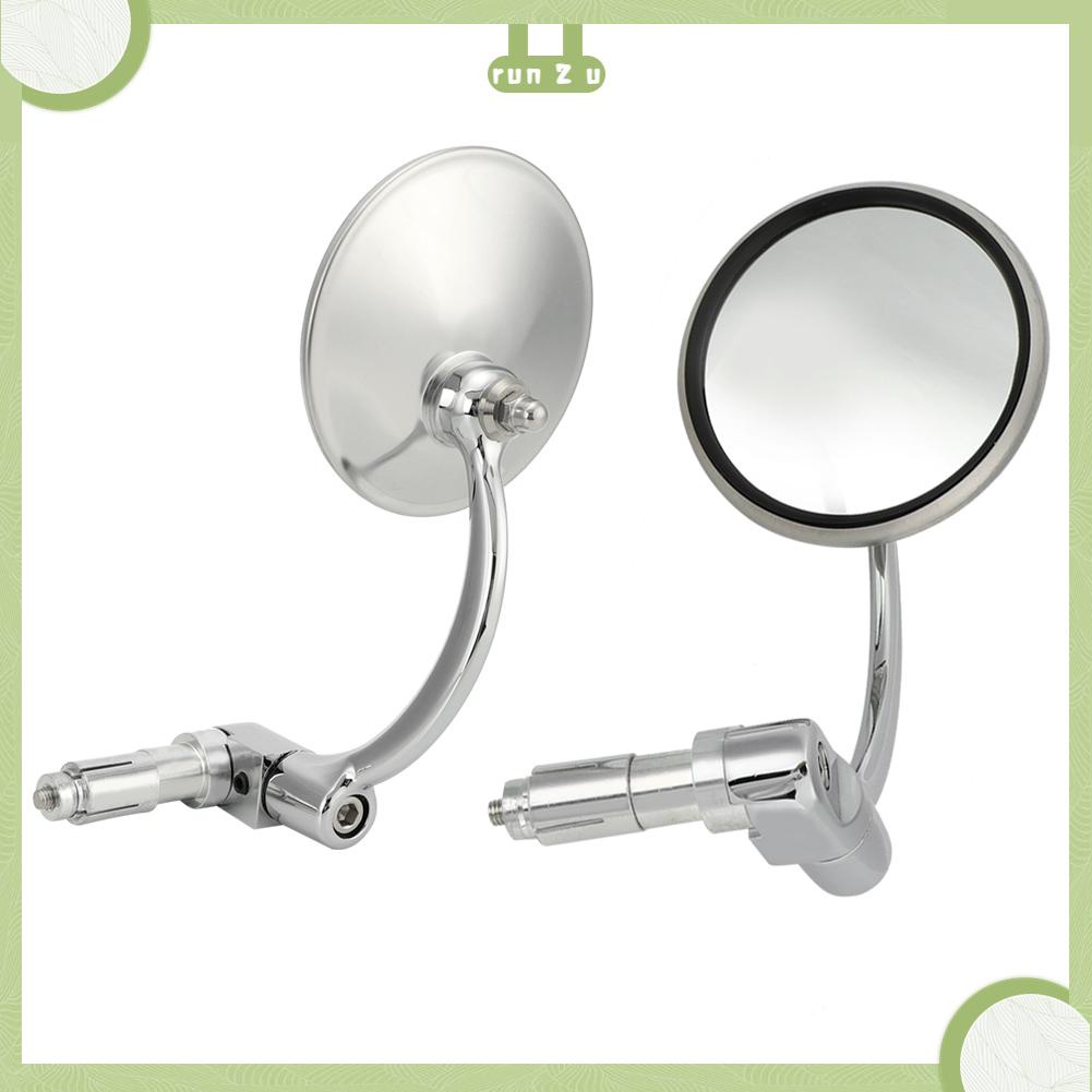 Thonglor 1 Vintage Thép Không Gỉ Xe Máy Đổi Đua Gương Chiếu Hậu Phản Quang Mặt